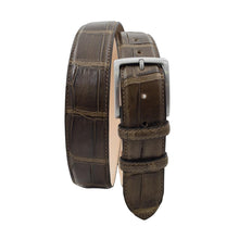 Carica l'immagine nel visualizzatore di Gallery, Botswana - Cintura 4 cm in Coccodrillo Castagna con  fibbia anallergica