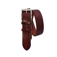 Carica l'immagine nel visualizzatore di Gallery, Cintura 4 cm in vero cuoio di toro Unisex con fibbia a rullo in ottone - 7 Colorazioni