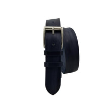 Carica l'immagine nel visualizzatore di Gallery, Cintura 4 cm in vero cuoio di toro Unisex con fibbia a rullo in ottone - 7 Colorazioni