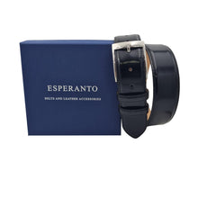Carica l'immagine nel visualizzatore di Gallery, Cintura 4 cm elegante in vera pelle nero lucido con fodera nabuk e fibbia anallergica
