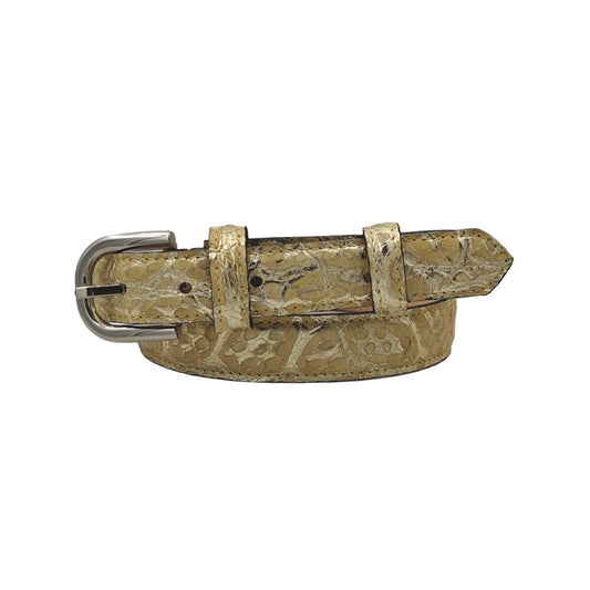 Cintura in Vero Pitone 2,5 cm placcato Metallo - Limone