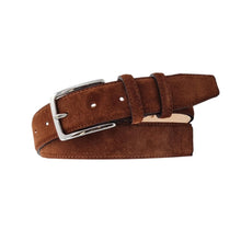 Carica l'immagine nel visualizzatore di Gallery, Cintura 3,5 cm in vera pelle scamosciata con fodera Nabuk e fibbia Nichel free
