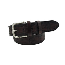 Carica l'immagine nel visualizzatore di Gallery, 🔥 NOVITA' 🔥 Andalusia - Cintura 4 cm in cuoio di toro con fantasie di cavalli e fibbia lavorata