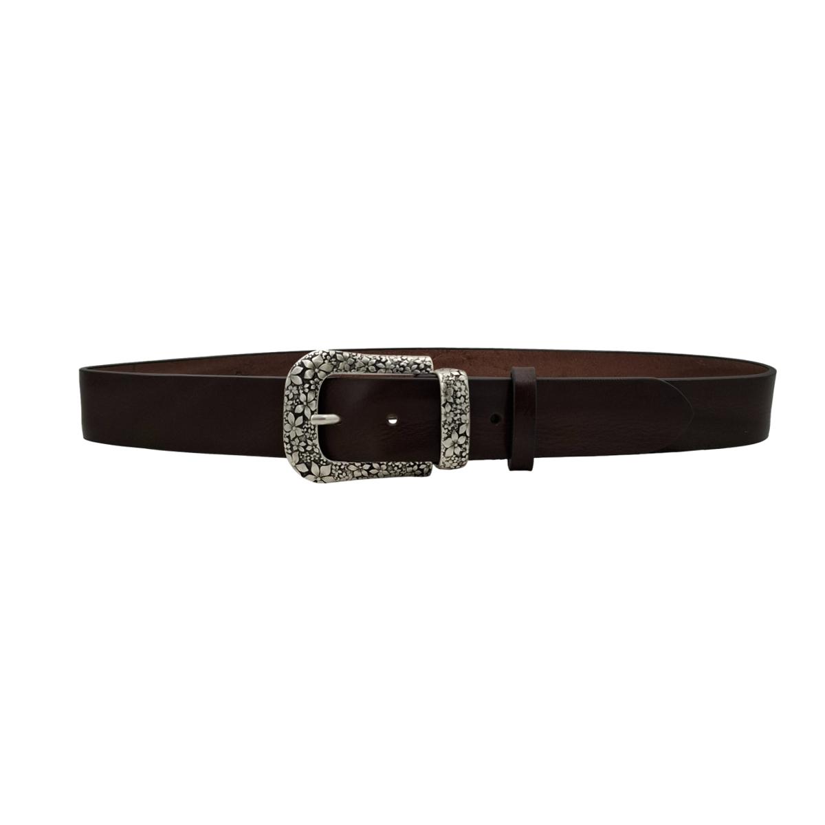 Bellagio - Cintura 4 cm in cuoio di toro con borchie argentate e pietr Bellagio - Cintura 4 cm in cuoio di toro con borchie argentate e pietr