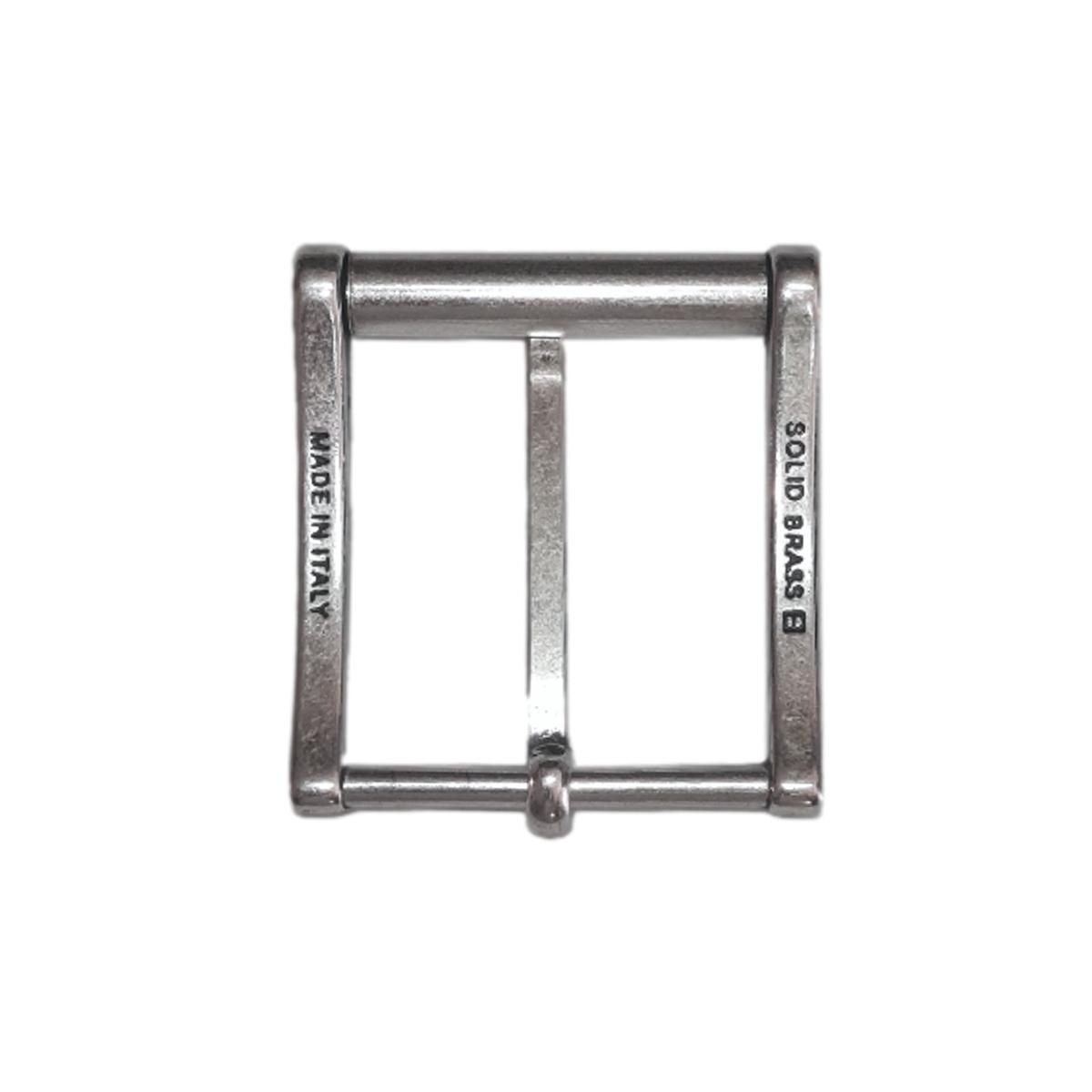 SERIE OTTONE - Fibbia 4 cm a rullo in vero ottone 100% Nichel free