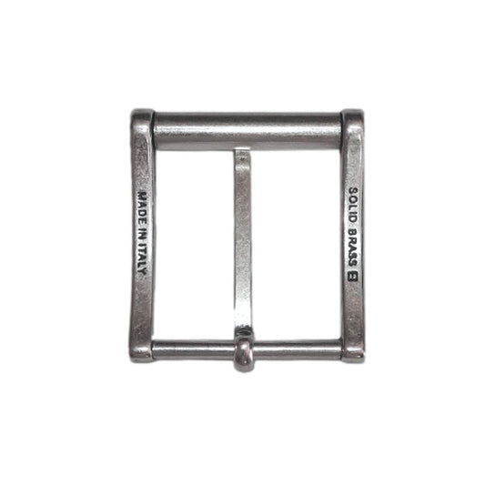 SERIE OTTONE - Fibbia 4 cm a rullo in vero ottone 100% Nichel free