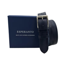 Carica l'immagine nel visualizzatore di Gallery, Cintura 4 cm in vero cuoio di toro Unisex con fibbia a rullo in ottone - 7 Colorazioni