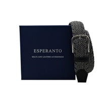 Carica l'immagine nel visualizzatore di Gallery, Cintura  in Lana e Cotone 3,5 cm con finiture in pelle