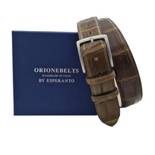 Carica l'immagine nel visualizzatore di Gallery, Botswana - Cintura 4 cm in Coccodrillo Castagna con  fibbia anallergica