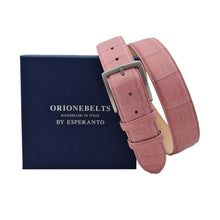 Carica l'immagine nel visualizzatore di Gallery, Botswana - Cintura 4 cm in Coccodrillo Rosa con  fibbia anallergica