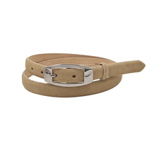 Carica l'immagine nel visualizzatore di Gallery, Cintura 2 cm in scamosciato Beige, fibbia nichel Lucida, accorciabile