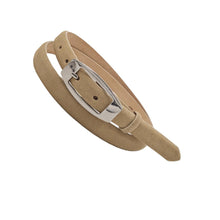 Carica l'immagine nel visualizzatore di Gallery, Cintura 2 cm in scamosciato Beige, fibbia  Lucida, accorciabile