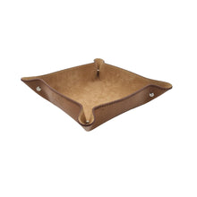 Carica l'immagine nel visualizzatore di Gallery, Svuotatasche Fatto a Mano in Vero Cuoio Resistente con Interno Scamosciato - Caramello