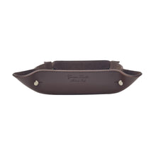 Carica l'immagine nel visualizzatore di Gallery, Svuotatasche in vero cuoio foderato in pelle Scamosciata - Moro