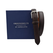 Carica l'immagine nel visualizzatore di Gallery, Cintura 2,5 cm in vitello liscio con fodera Nabuk e fibbia Nichel free