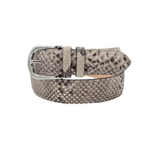 Carica l'immagine nel visualizzatore di Gallery, Cintura 3,5 cm in vera pelle di Pitone  con fibbia anallergica - Roccia