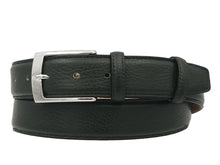 Carica l'immagine nel visualizzatore di Gallery, Cintura 3,5 cm in Pelle  stampa Cervo Verde Scuro, Fodera in Pelle Bovina e Fibbia anallergica