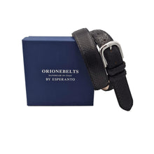 Carica l'immagine nel visualizzatore di Gallery, Cintura 3,5 cm in vera pelle di Pitone  con fibbia anallergica - Nero