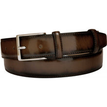 Carica l'immagine nel visualizzatore di Gallery, Cintura 3,5 cm in Pelle Anticata a mano con fibbia anallergica - Moro