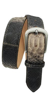 Carica l'immagine nel visualizzatore di Gallery, Cintura 4 cm in  pitone Antracite sfumata con fibbia Nichel free e fodera Nabuk - ESPERANTOBELTS