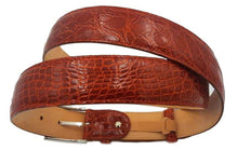 Carica l'immagine nel visualizzatore di Gallery, Cintura 3,5 cm in fianco di Coccodrillo Aragosta con fibbia Nichel free e fodera Nabuk - ESPERANTOBELTS