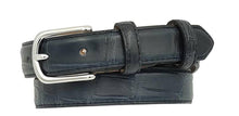Carica l'immagine nel visualizzatore di Gallery, Cintura 2,5 cm per donna in vero Coccodrillo Blu con fibbia Nichel free - ESPERANTOBELTS