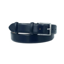 Carica l'immagine nel visualizzatore di Gallery, Cintura 3,5 cm in Pelle saldata con fodera Nabuk e Fibbia anallergica -Blu