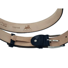 Carica l'immagine nel visualizzatore di Gallery, Cintura 3,5 cm in pelle lucida con Fibbia anallergica - Blu