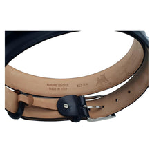 Carica l'immagine nel visualizzatore di Gallery, Cintura 3,5 cm in Pelle saldata con fodera Nabuk e Fibbia anallergica -Blu