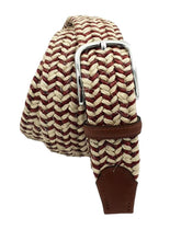 Carica l'immagine nel visualizzatore di Gallery, Cintura 3,5 cm intrecciata XXL  in Juta e Pelle ( TAGLIE EXTRALUNGHE ) - Ecrù/Rosso