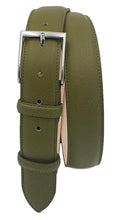Carica l'immagine nel visualizzatore di Gallery, Cintura 3,5 cm in Pelle  stampa Cervo Verde Pistacchio, Fodera in Pelle Bovina e Fibbia anallergica