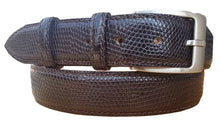 Carica l'immagine nel visualizzatore di Gallery, Cintura 3,5 cm in Vera Iguana con fodera Nabuk e fibbia Nichel free - ESPERANTOBELTS