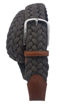 Carica l'immagine nel visualizzatore di Gallery, Cintura 3,5 cm intrecciata in vero cotone con fibbia nichel free e finiture in pelle - Moro - ESPERANTOBELTS