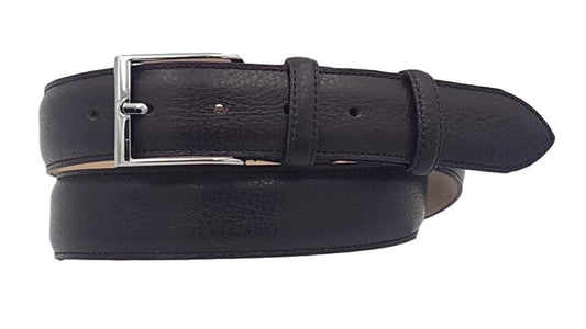 Cintura XXL 3,5 cm in Vera Pelle stampato Cervo, Fibbia anallergica - Moro