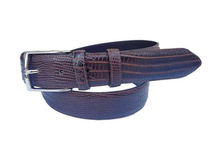 Cintura 3,5 cm Stampato Lucertola con fodera in Pelle bovina e Fibbia anallergica -Moro