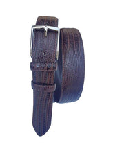 Carica l&#39;immagine nel visualizzatore di Gallery, Cintura 3,5 cm Stampato Lucertola con fodera in Pelle bovina e Fibbia anallergica -Moro