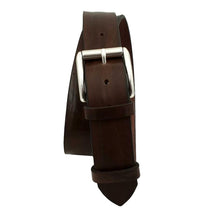 Carica l'immagine nel visualizzatore di Gallery, Cintura 4 cm in vero cuoio di toro Unisex con fibbia a rullo in ottone - 7 Colorazioni