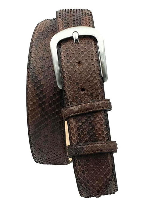 Cintura 4 cm in vera pelle di Pitone colore Moro con fibbia anallergica