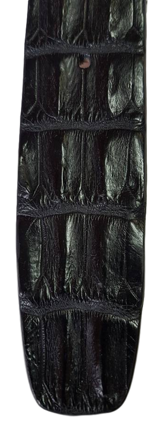 Cintura Nera 4 cm in Schiena di Coccodrillo con Fodera Nabuk e Fibbia Nichel free - ESPERANTOBELTS