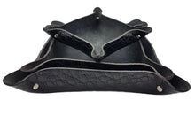 Carica l'immagine nel visualizzatore di Gallery, Tris di svuotatasche grezzi sfoderati stampato coccodrillo nero - ESPERANTOBELTS