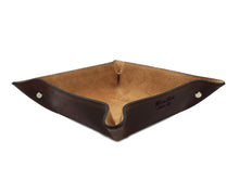 Carica l'immagine nel visualizzatore di Gallery, Svuotatasche Fatto a Mano in Vero Cuoio Resistente con Interno Scamosciato - Cioccolato - ESPERANTOBELTS