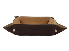 Carica l'immagine nel visualizzatore di Gallery, Svuotatasche Fatto a Mano in Vero Cuoio Resistente con Interno Scamosciato - Cioccolato - ESPERANTOBELTS