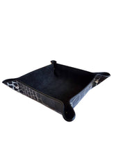 Carica l'immagine nel visualizzatore di Gallery, Svuotatasche in Pelle foderato in Pelle Scamosciata (COCCO BLACK & WHITE) - ESPERANTOBELTS