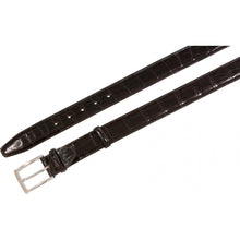 Carica l'immagine nel visualizzatore di Gallery, Cintura 3,5 cm in Coda di Coccodrillo Moro con fodera Nabuk e fibbia Nichel free - ESPERANTOBELTS