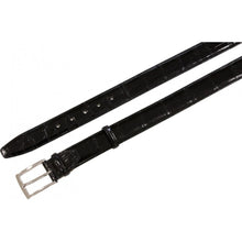 Carica l'immagine nel visualizzatore di Gallery, Cintura 3,5 cm in Coda di Coccodrillo Nero con fodera Nabuk e fibbia Nichel free - ESPERANTOBELTS