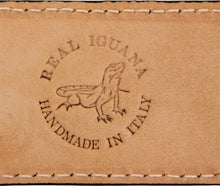 Carica l'immagine nel visualizzatore di Gallery, Cintura Gialla 4 cm in Pelle di Iguana, Pelle di Pitone con fibbia Nichel free - ESPERANTOBELTS
