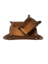 Carica l'immagine nel visualizzatore di Gallery, Coppia di Svuotatasche in vera pelle foderati in morbido scamosciato  - Marrone