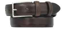 Carica l'immagine nel visualizzatore di Gallery, Cintura 3 cm in morbido vitello con fodera in pelle e doppio passante - Moro