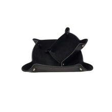 Carica l'immagine nel visualizzatore di Gallery, Coppia di Svuotatasche in vera pelle foderati in morbido scamosciato  - Nero
