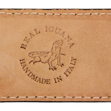 Carica l'immagine nel visualizzatore di Gallery, Cintura 3,5 cm in Vera Iguana con fodera Nabuk e fibbia Nichel free - ESPERANTOBELTS